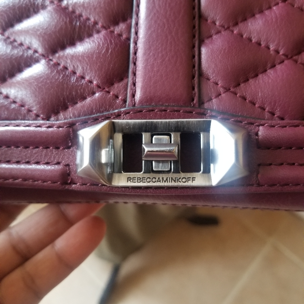 Rebecca Minkoff mini love wallet on chain burgundy red - Picture 7 of 14